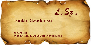 Lenkh Szederke névjegykártya